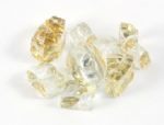(Shown Above) Half Inch Crystals, Clear Gold Fire Glass