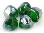 (Shown Above) Diamond Cut, Emerald Green Fire Glass